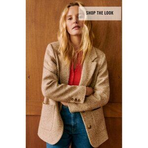 Sezane Jack camel brown blazer Jacket Wool Blend 38 US6 bust38